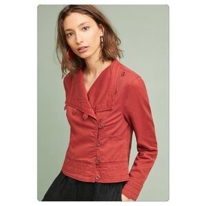BOGO! Anthropologie Marrakech Henna Moto Jacket Cotton Stretch Rust Large